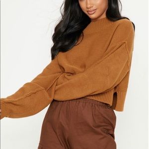 Camel Cropped Sweater